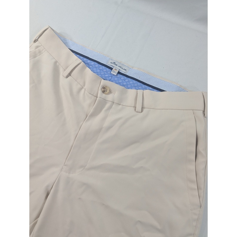 Peter Millar Salem Shorts Mens 30 Khaki Performance Chino Classic Fit Stretch
